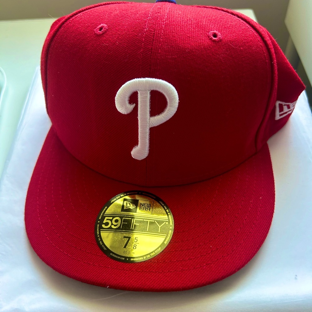 New Era Phillies fitted hat in red and white | Baseball Caps | Phillies Hat
